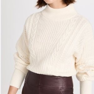 Veronica Beard NWOT Bertilda cable sweater in cream XS